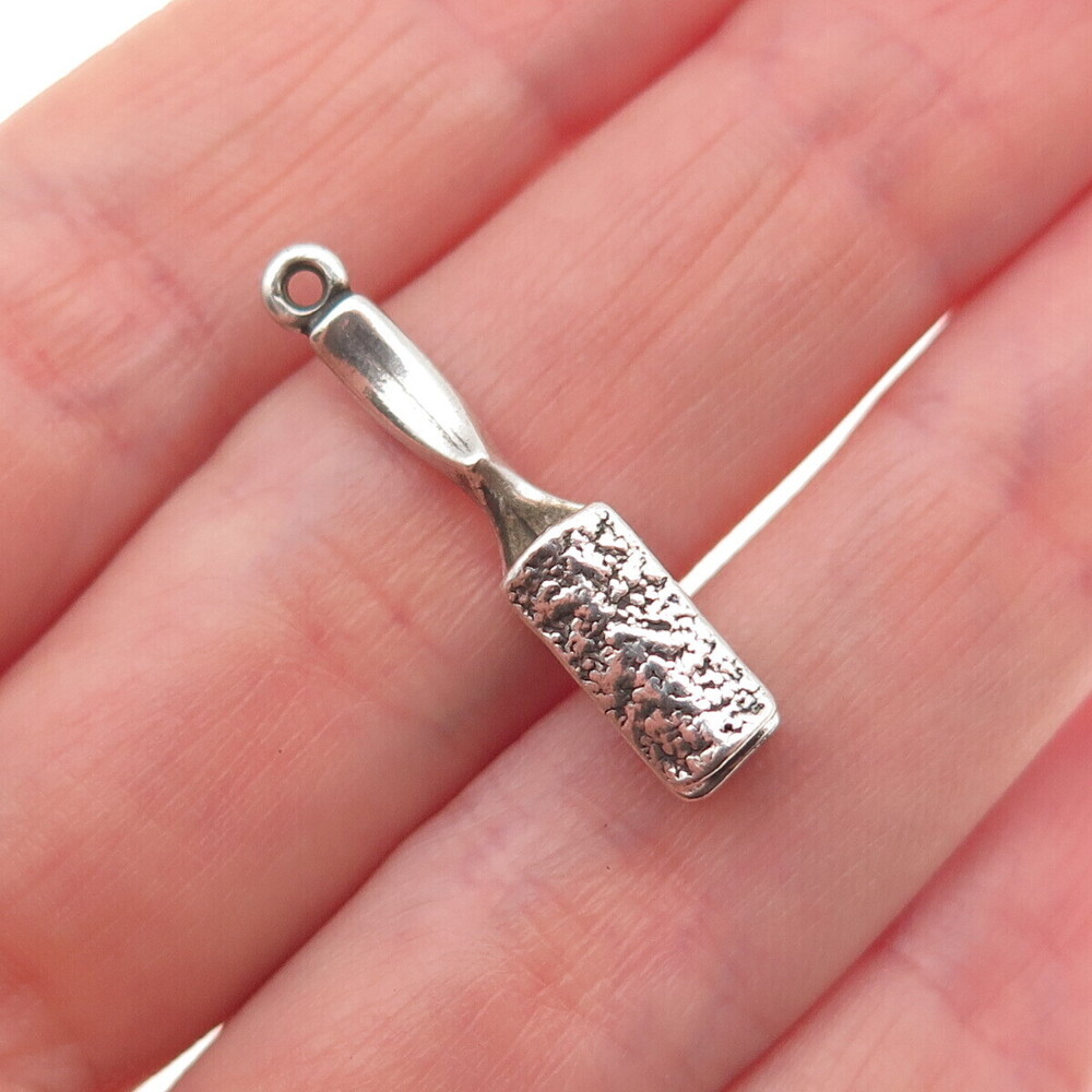 Sunwest 925 Sterling Silver Vintage Hairbrush Oxidized 3D Charm Pendant